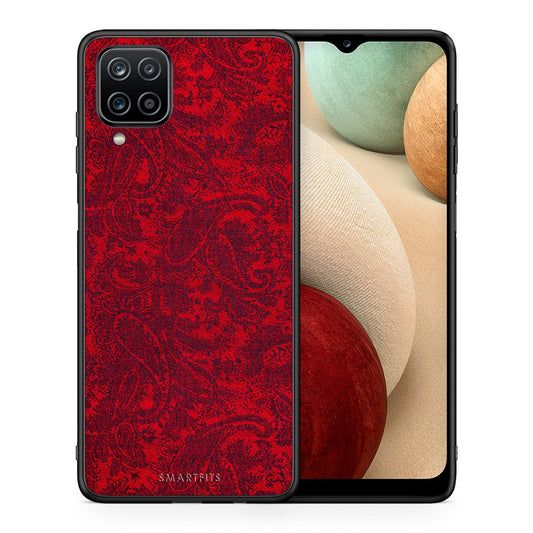 Θήκη Samsung A12 Paisley Cashmere από τη Smartfits με σχέδιο στο πίσω μέρος και μαύρο περίβλημα | Samsung A12 Paisley Cashmere case with colorful back and black bezels