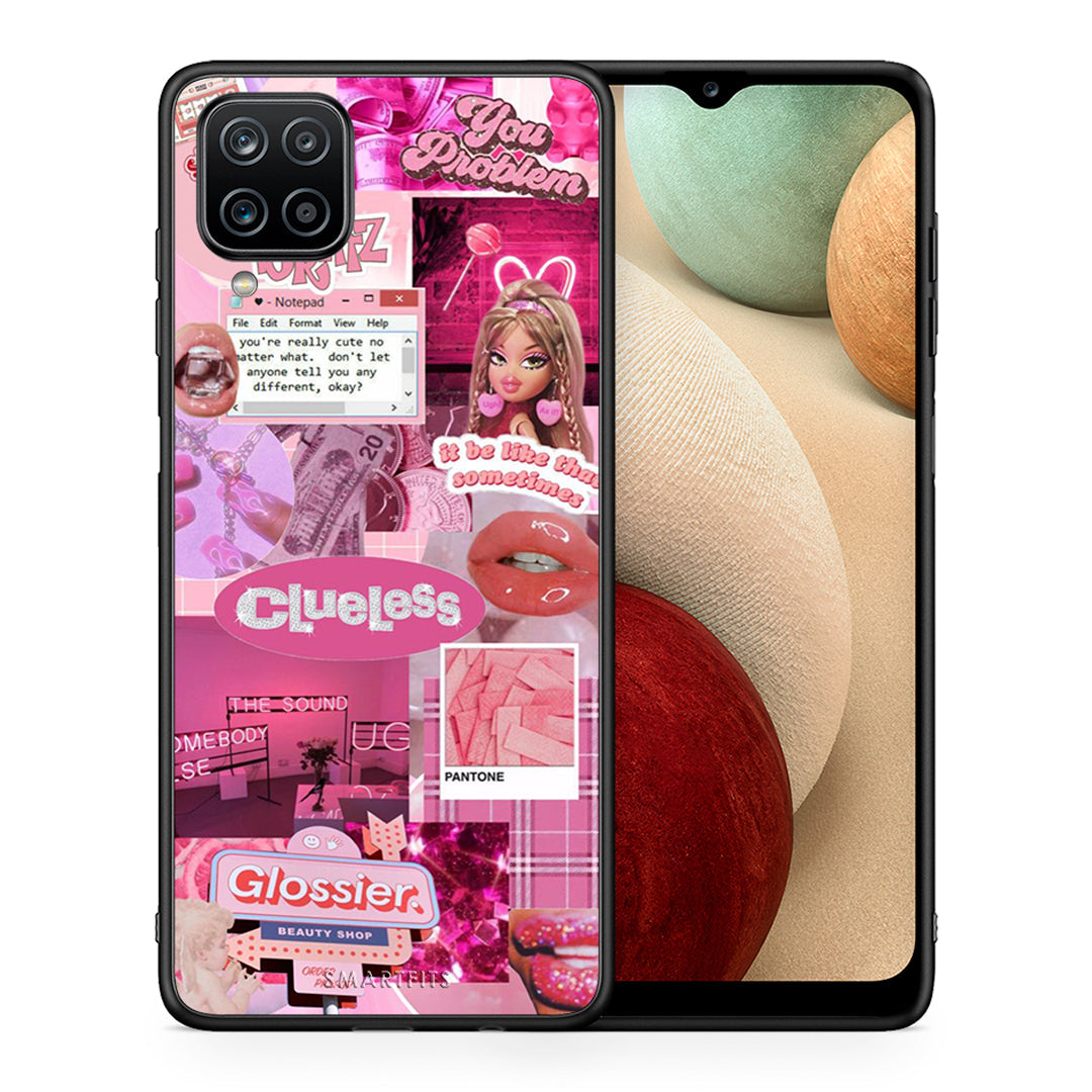 Θήκη Αγίου Βαλεντίνου Samsung A12 Pink Love από τη Smartfits με σχέδιο στο πίσω μέρος και μαύρο περίβλημα | Samsung A12 Pink Love case with colorful back and black bezels