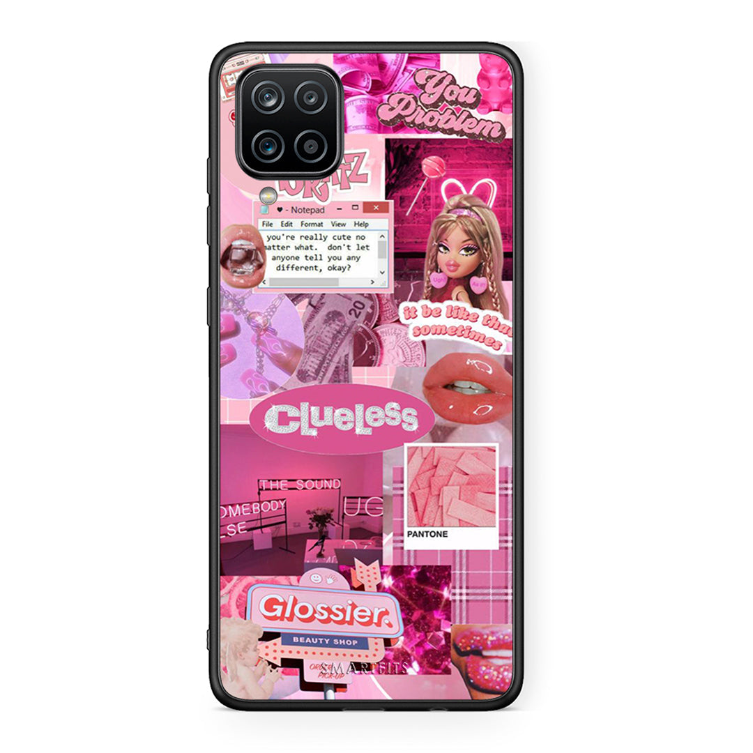 Samsung A12 Pink Love Θήκη Αγίου Βαλεντίνου από τη Smartfits με σχέδιο στο πίσω μέρος και μαύρο περίβλημα | Smartphone case with colorful back and black bezels by Smartfits