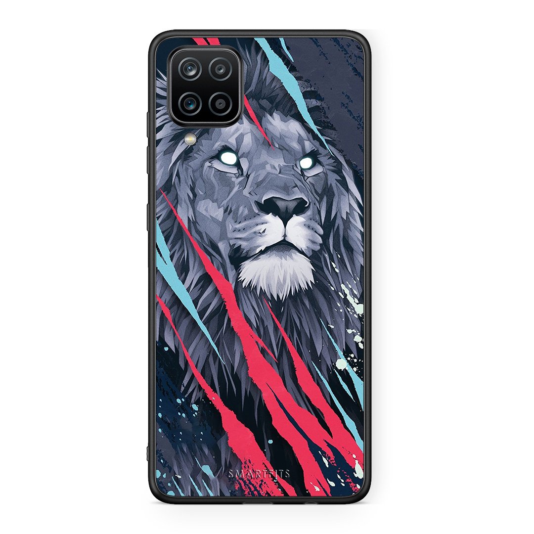 4 - Samsung A12 Lion Designer PopArt case, cover, bumper
