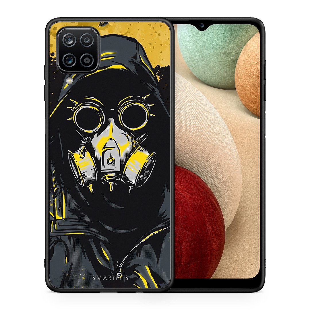 Θήκη Samsung A12 Mask PopArt από τη Smartfits με σχέδιο στο πίσω μέρος και μαύρο περίβλημα | Samsung A12 Mask PopArt case with colorful back and black bezels