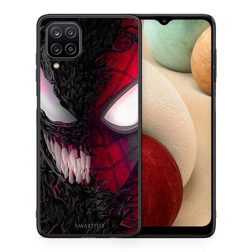 Θήκη Samsung A12 SpiderVenom PopArt από τη Smartfits με σχέδιο στο πίσω μέρος και μαύρο περίβλημα | Samsung A12 SpiderVenom PopArt case with colorful back and black bezels