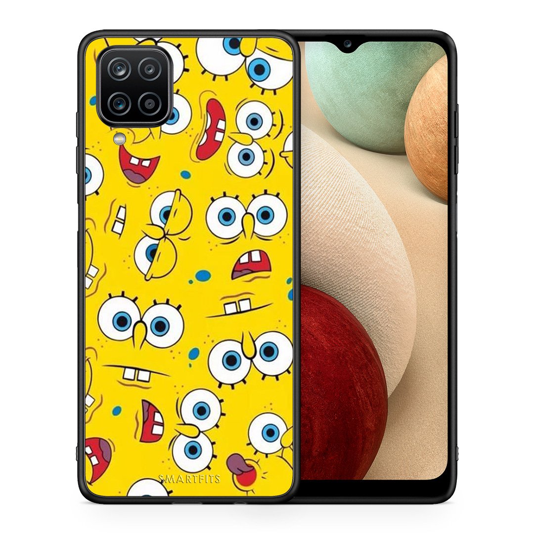 Θήκη Samsung A12 Sponge PopArt από τη Smartfits με σχέδιο στο πίσω μέρος και μαύρο περίβλημα | Samsung A12 Sponge PopArt case with colorful back and black bezels