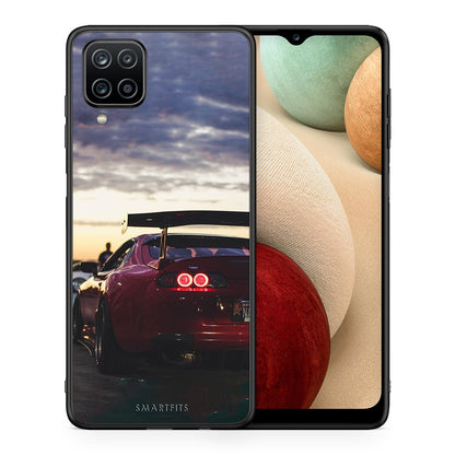Θήκη Samsung A12 Racing Supra από τη Smartfits με σχέδιο στο πίσω μέρος και μαύρο περίβλημα | Samsung A12 Racing Supra case with colorful back and black bezels