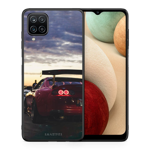 Θήκη Samsung A12 Racing Supra από τη Smartfits με σχέδιο στο πίσω μέρος και μαύρο περίβλημα | Samsung A12 Racing Supra case with colorful back and black bezels