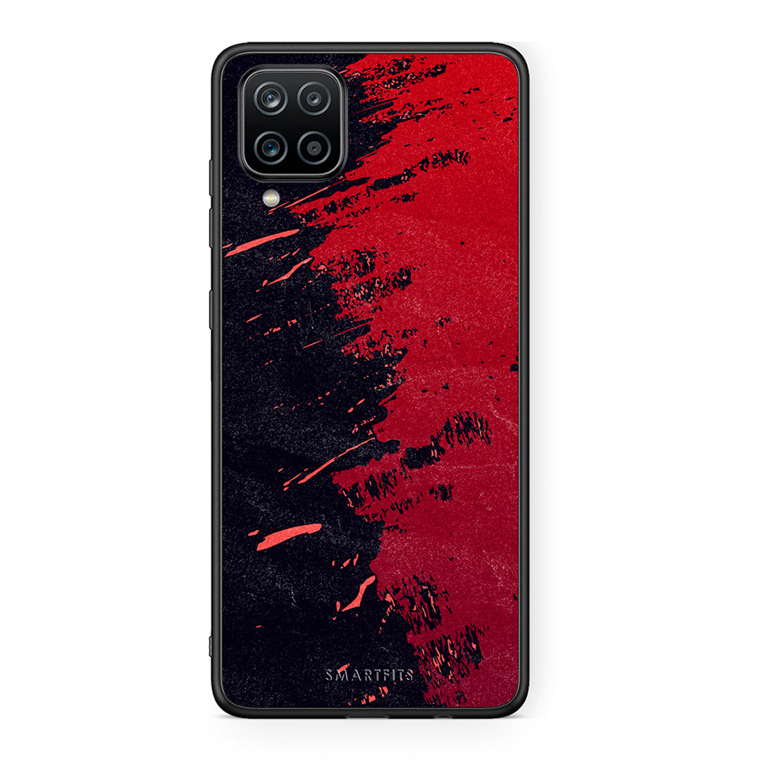 Samsung A12 Red Paint Θήκη Αγίου Βαλεντίνου από τη Smartfits με σχέδιο στο πίσω μέρος και μαύρο περίβλημα | Smartphone case with colorful back and black bezels by Smartfits