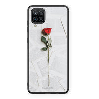 Thumbnail for Samsung A12 Red Rose θήκη από τη Smartfits με σχέδιο στο πίσω μέρος και μαύρο περίβλημα | Smartphone case with colorful back and black bezels by Smartfits