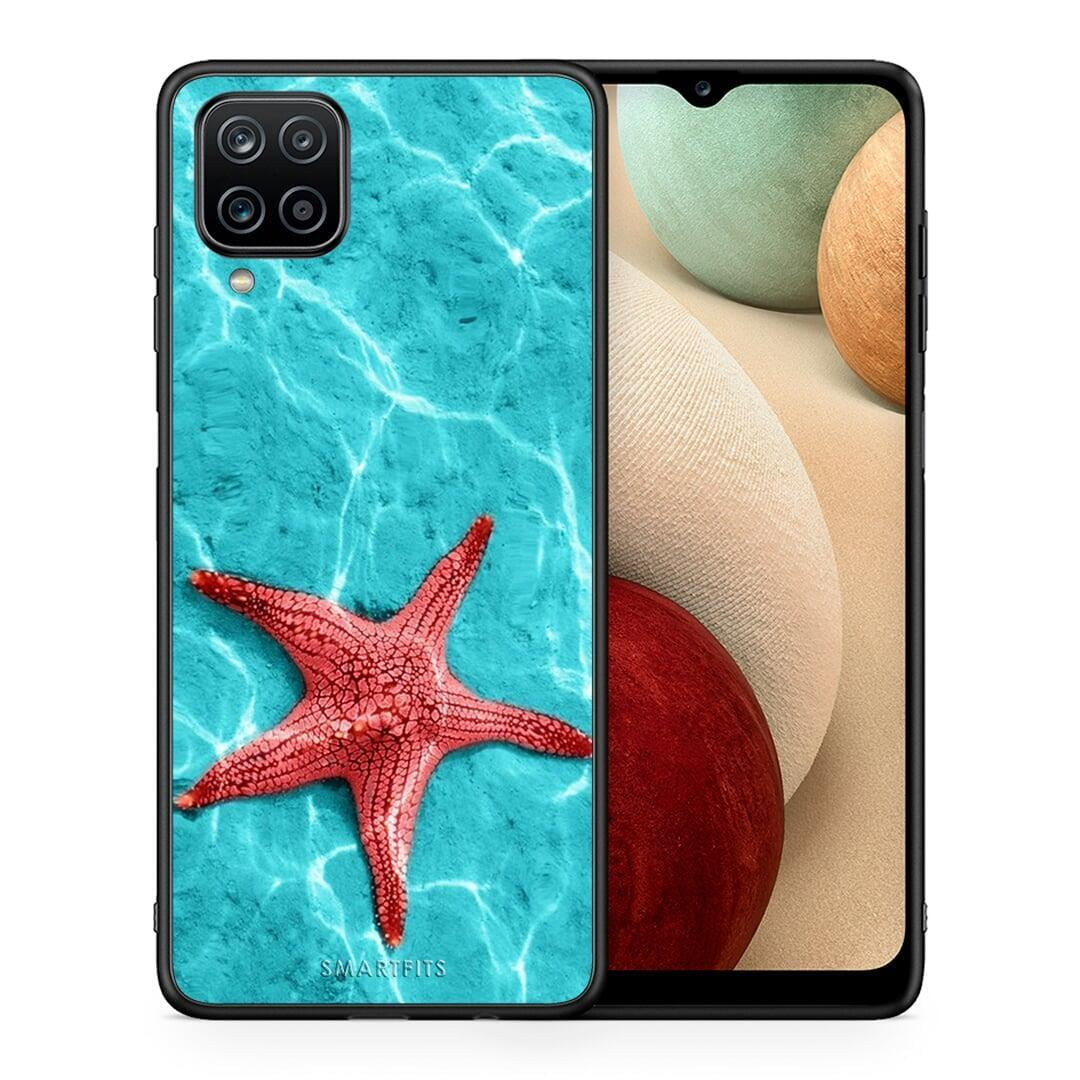 Θήκη Samsung A12 Red Starfish από τη Smartfits με σχέδιο στο πίσω μέρος και μαύρο περίβλημα | Samsung A12 Red Starfish case with colorful back and black bezels