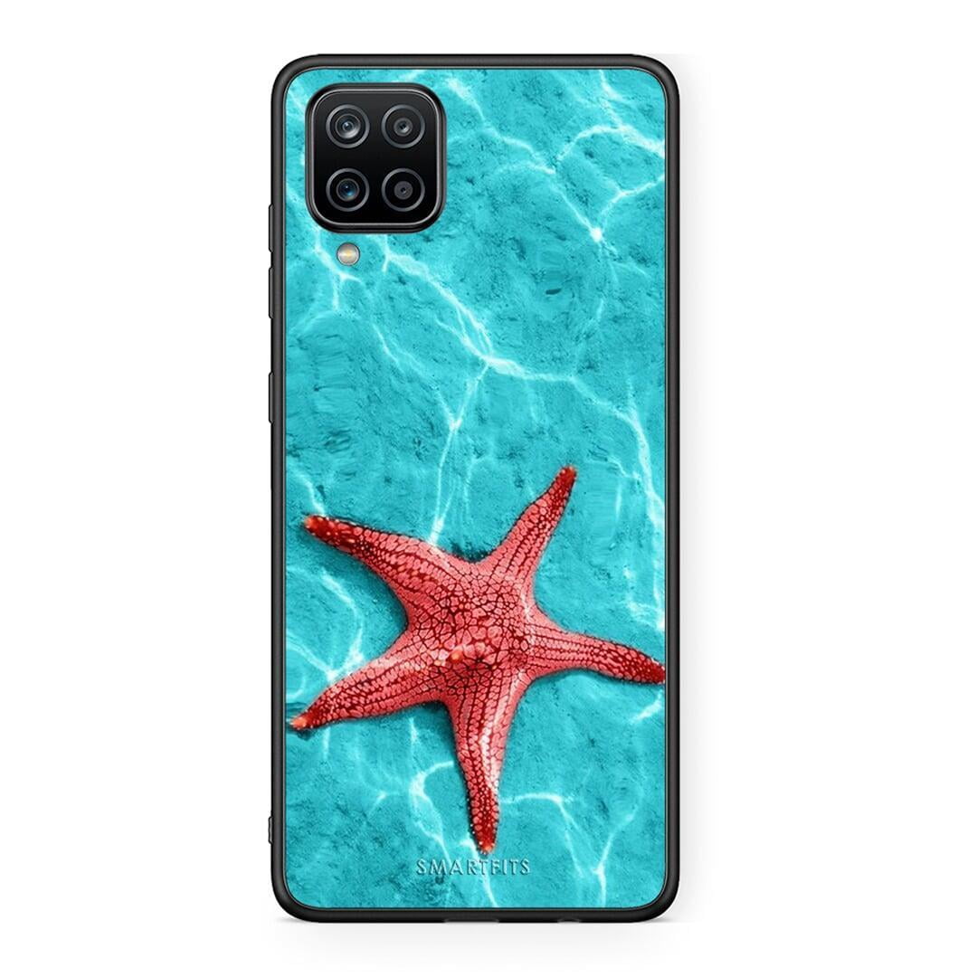 Samsung A12 Red Starfish Θήκη από τη Smartfits με σχέδιο στο πίσω μέρος και μαύρο περίβλημα | Smartphone case with colorful back and black bezels by Smartfits