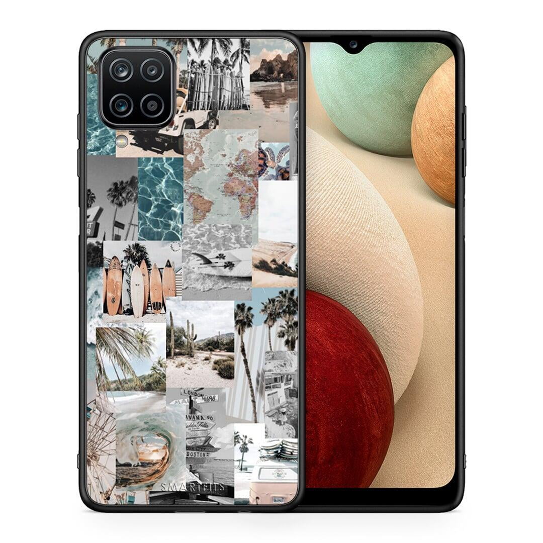 Θήκη Samsung A12 Retro Beach Life από τη Smartfits με σχέδιο στο πίσω μέρος και μαύρο περίβλημα | Samsung A12 Retro Beach Life case with colorful back and black bezels