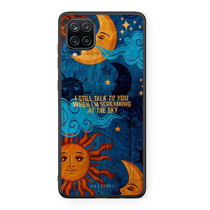 Samsung A12 Screaming Sky θήκη από τη Smartfits με σχέδιο στο πίσω μέρος και μαύρο περίβλημα | Smartphone case with colorful back and black bezels by Smartfits