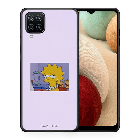 Θήκη Samsung A12 So Happy από τη Smartfits με σχέδιο στο πίσω μέρος και μαύρο περίβλημα | Samsung A12 So Happy case with colorful back and black bezels