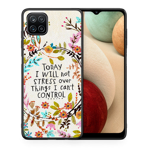 Θήκη Samsung A12 Stress Over από τη Smartfits με σχέδιο στο πίσω μέρος και μαύρο περίβλημα | Samsung A12 Stress Over case with colorful back and black bezels