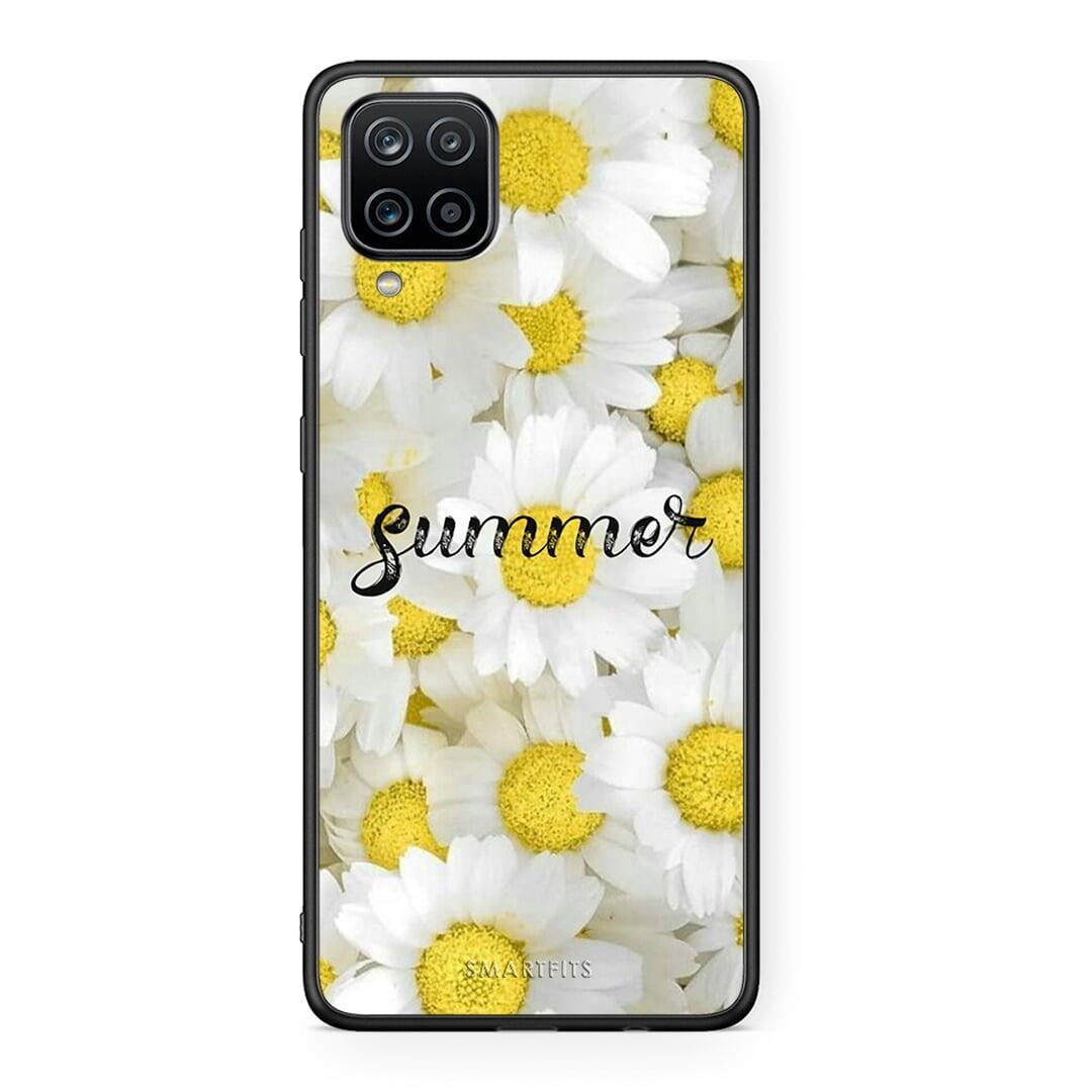 Samsung A12 Summer Daisies Θήκη από τη Smartfits με σχέδιο στο πίσω μέρος και μαύρο περίβλημα | Smartphone case with colorful back and black bezels by Smartfits