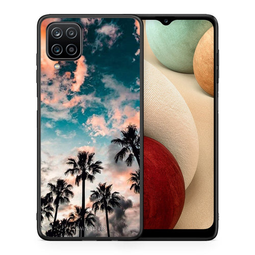 Θήκη Samsung A12 Sky Summer από τη Smartfits με σχέδιο στο πίσω μέρος και μαύρο περίβλημα | Samsung A12 Sky Summer case with colorful back and black bezels