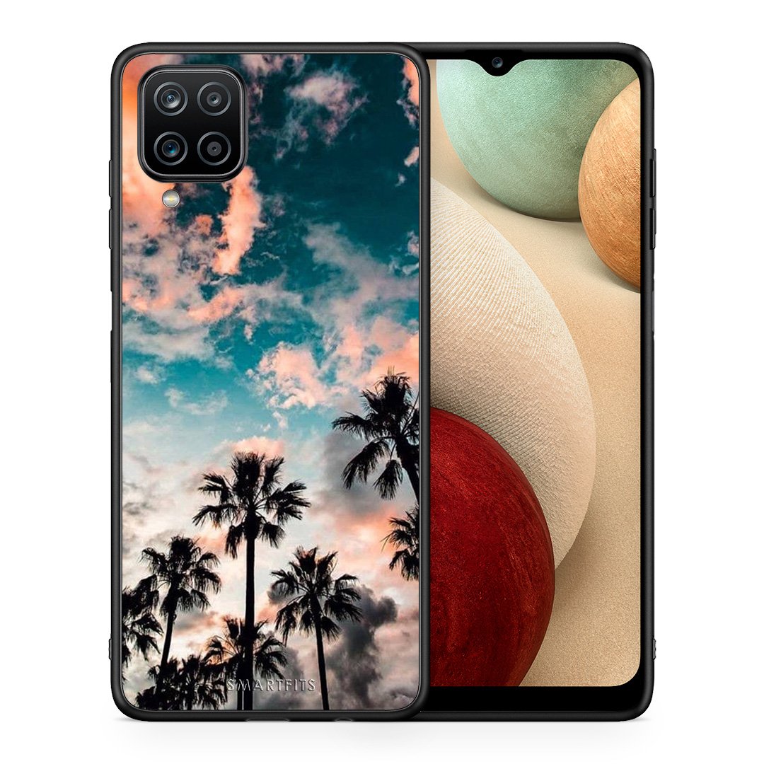 Θήκη Samsung A12 Sky Summer από τη Smartfits με σχέδιο στο πίσω μέρος και μαύρο περίβλημα | Samsung A12 Sky Summer case with colorful back and black bezels