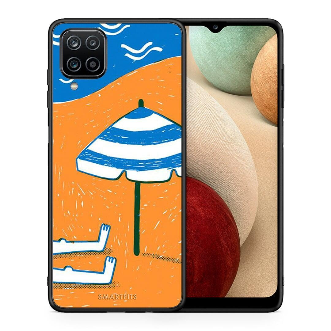 Θήκη Samsung A12 Summering από τη Smartfits με σχέδιο στο πίσω μέρος και μαύρο περίβλημα | Samsung A12 Summering case with colorful back and black bezels