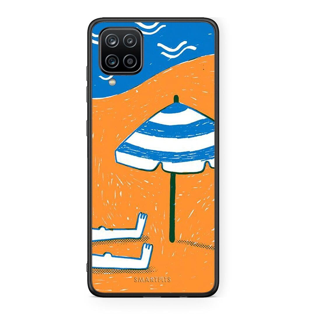 Samsung A12 Summering Θήκη από τη Smartfits με σχέδιο στο πίσω μέρος και μαύρο περίβλημα | Smartphone case with colorful back and black bezels by Smartfits