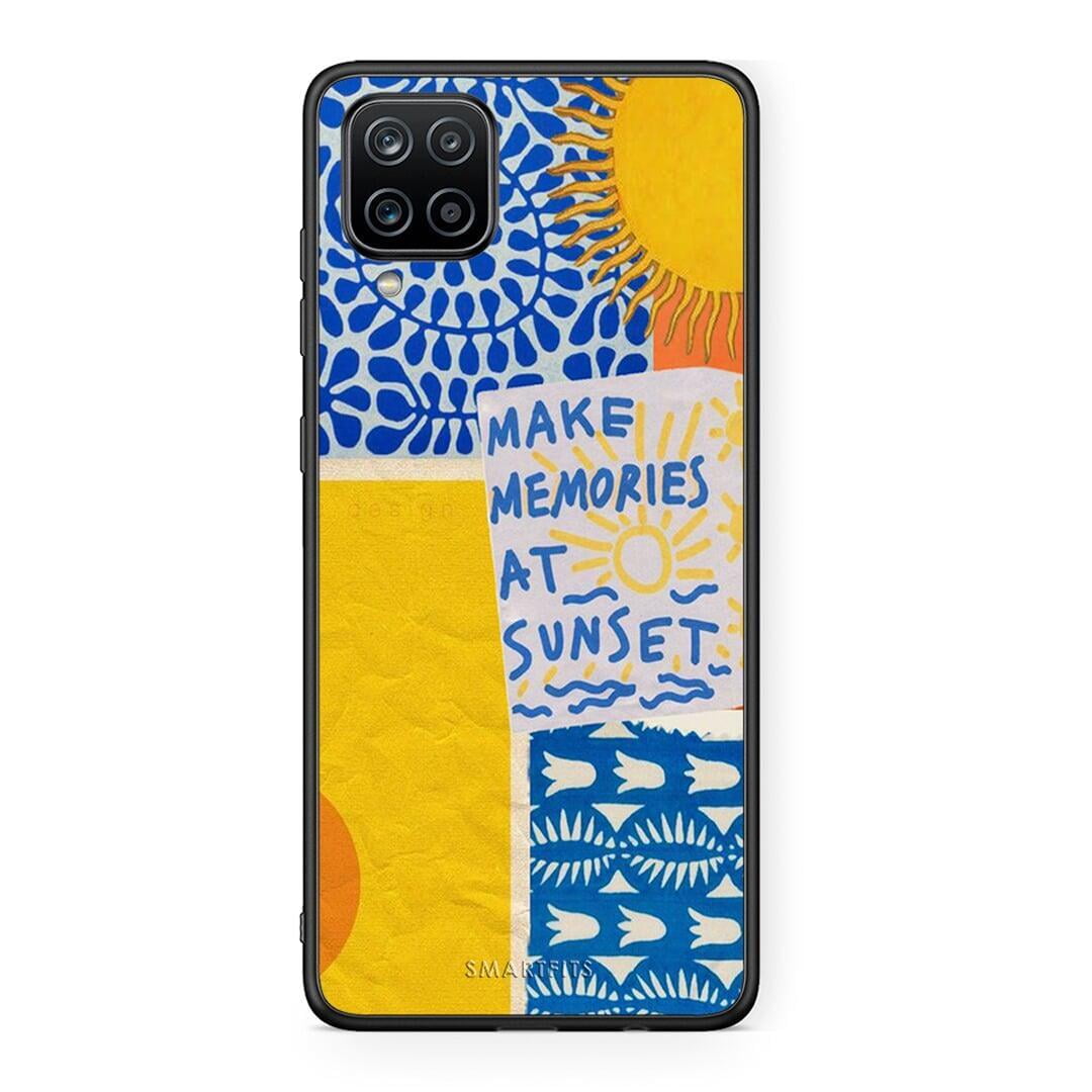 Samsung A12 Sunset Memories Θήκη από τη Smartfits με σχέδιο στο πίσω μέρος και μαύρο περίβλημα | Smartphone case with colorful back and black bezels by Smartfits