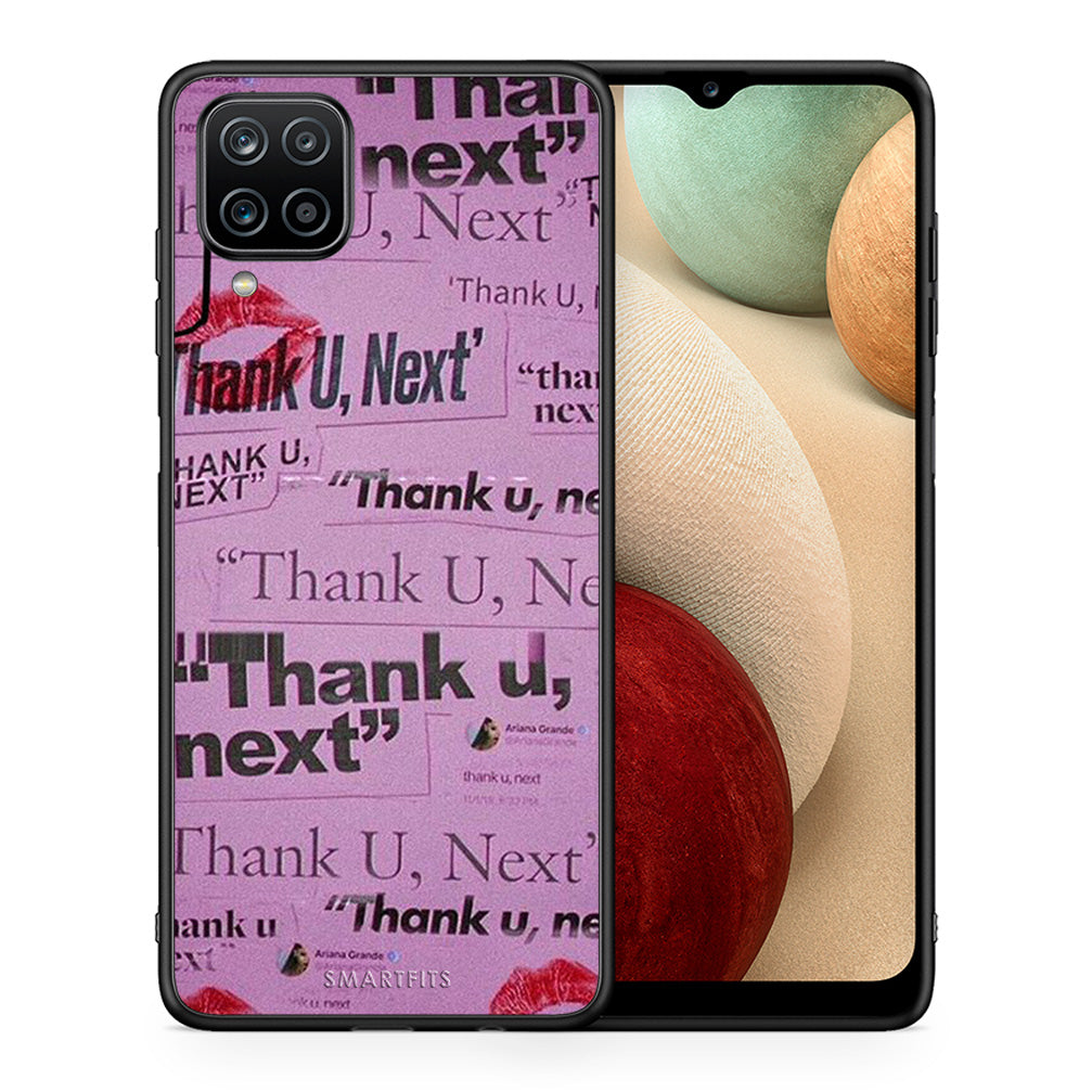 Θήκη Αγίου Βαλεντίνου Samsung A12 Thank You Next από τη Smartfits με σχέδιο στο πίσω μέρος και μαύρο περίβλημα | Samsung A12 Thank You Next case with colorful back and black bezels
