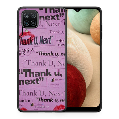 Θήκη Αγίου Βαλεντίνου Samsung A12 Thank You Next από τη Smartfits με σχέδιο στο πίσω μέρος και μαύρο περίβλημα | Samsung A12 Thank You Next case with colorful back and black bezels