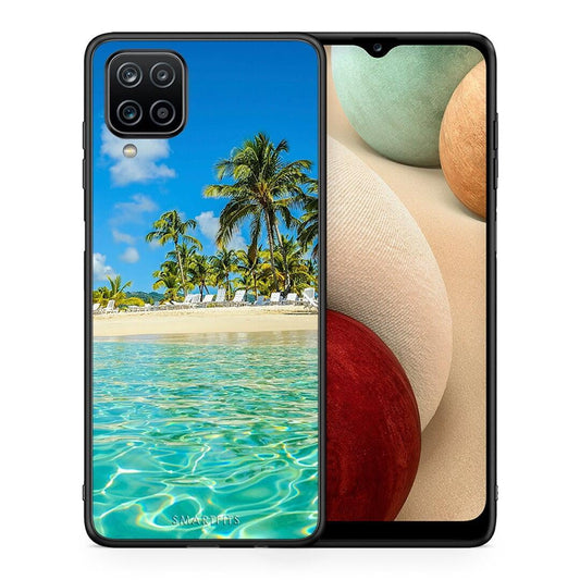 Θήκη Samsung A12 Tropical Vibes από τη Smartfits με σχέδιο στο πίσω μέρος και μαύρο περίβλημα | Samsung A12 Tropical Vibes case with colorful back and black bezels