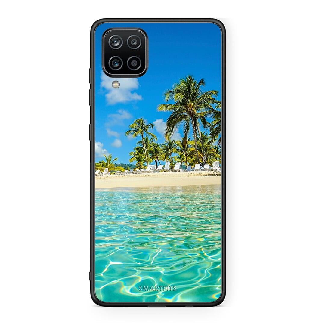 Samsung A12 Tropical Vibes Θήκη από τη Smartfits με σχέδιο στο πίσω μέρος και μαύρο περίβλημα | Smartphone case with colorful back and black bezels by Smartfits
