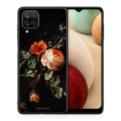 Θήκη Samsung A12 Vintage Roses από τη Smartfits με σχέδιο στο πίσω μέρος και μαύρο περίβλημα | Samsung A12 Vintage Roses case with colorful back and black bezels