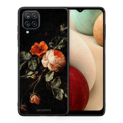 Θήκη Samsung A12 Vintage Roses από τη Smartfits με σχέδιο στο πίσω μέρος και μαύρο περίβλημα | Samsung A12 Vintage Roses case with colorful back and black bezels