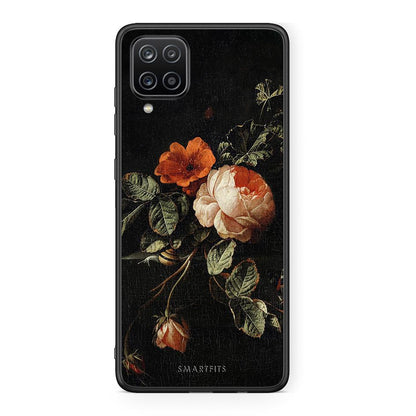 Samsung A12 Vintage Roses θήκη από τη Smartfits με σχέδιο στο πίσω μέρος και μαύρο περίβλημα | Smartphone case with colorful back and black bezels by Smartfits