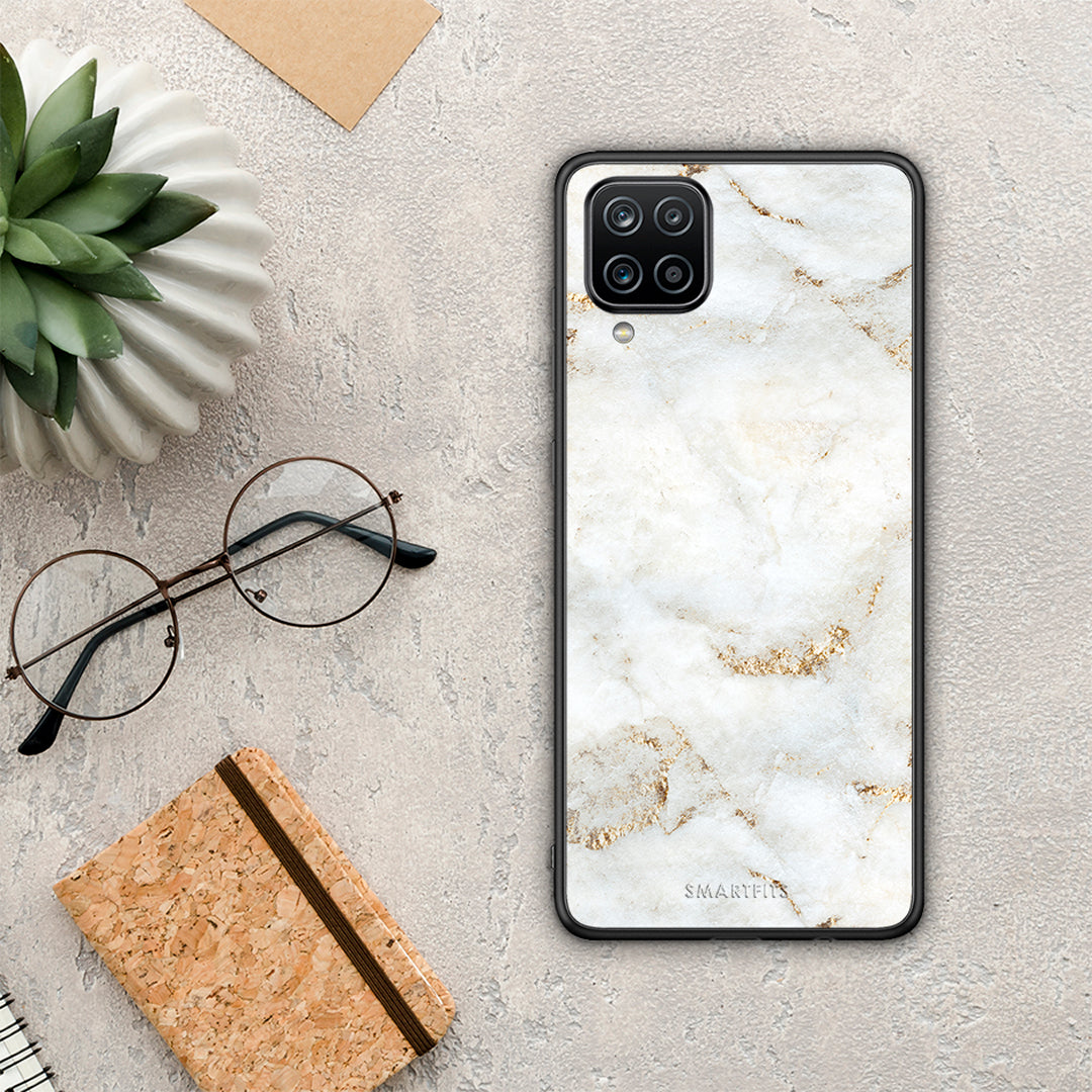 White Gold Marble - Samsung Galaxy A12 θήκη