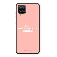 Thumbnail for Samsung A12 You Deserve The World Θήκη Αγίου Βαλεντίνου από τη Smartfits με σχέδιο στο πίσω μέρος και μαύρο περίβλημα | Smartphone case with colorful back and black bezels by Smartfits