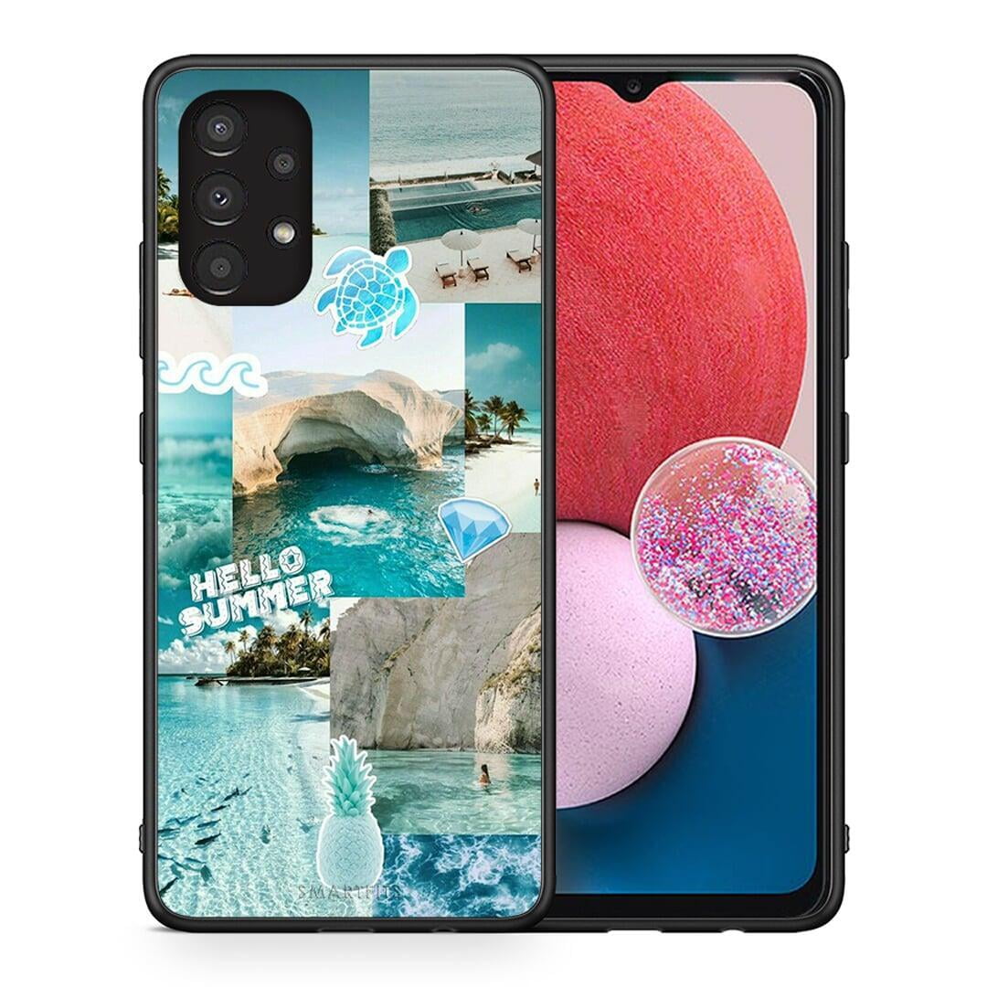 Θήκη Samsung A13 4G Aesthetic Summer από τη Smartfits με σχέδιο στο πίσω μέρος και μαύρο περίβλημα | Samsung A13 4G Aesthetic Summer case with colorful back and black bezels