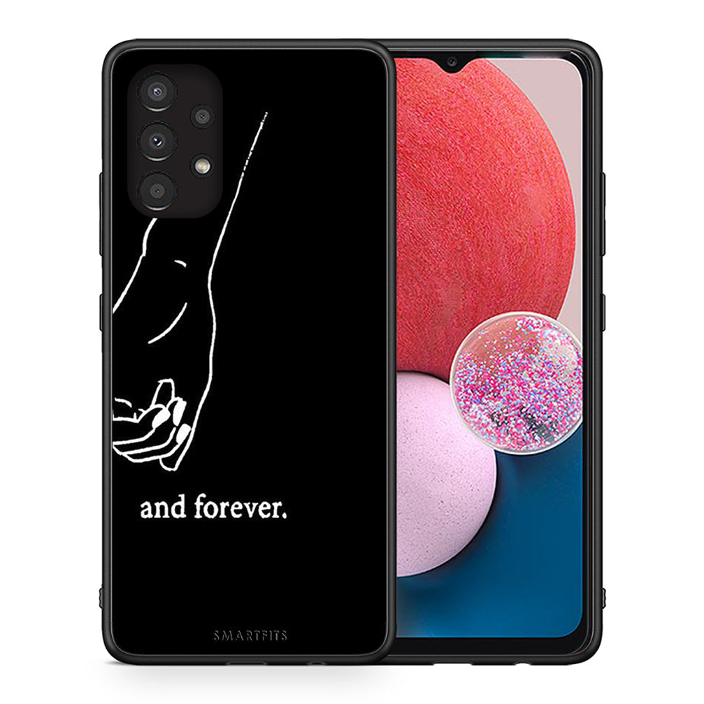 Θήκη Αγίου Βαλεντίνου Samsung A13 4G Always & Forever 2 από τη Smartfits με σχέδιο στο πίσω μέρος και μαύρο περίβλημα | Samsung A13 4G Always & Forever 2 case with colorful back and black bezels