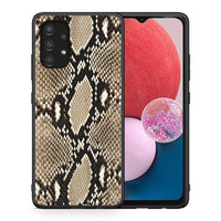 Thumbnail for Θήκη Samsung A13 4G Fashion Snake Animal από τη Smartfits με σχέδιο στο πίσω μέρος και μαύρο περίβλημα | Samsung A13 4G Fashion Snake Animal case with colorful back and black bezels