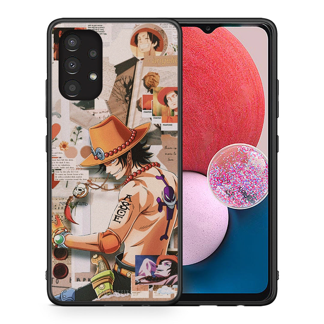 Θήκη Samsung A13 4G Anime Collage από τη Smartfits με σχέδιο στο πίσω μέρος και μαύρο περίβλημα | Samsung A13 4G Anime Collage case with colorful back and black bezels