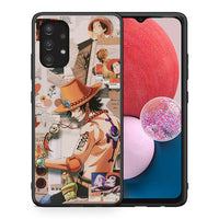 Thumbnail for Θήκη Samsung A13 4G Anime Collage από τη Smartfits με σχέδιο στο πίσω μέρος και μαύρο περίβλημα | Samsung A13 4G Anime Collage case with colorful back and black bezels