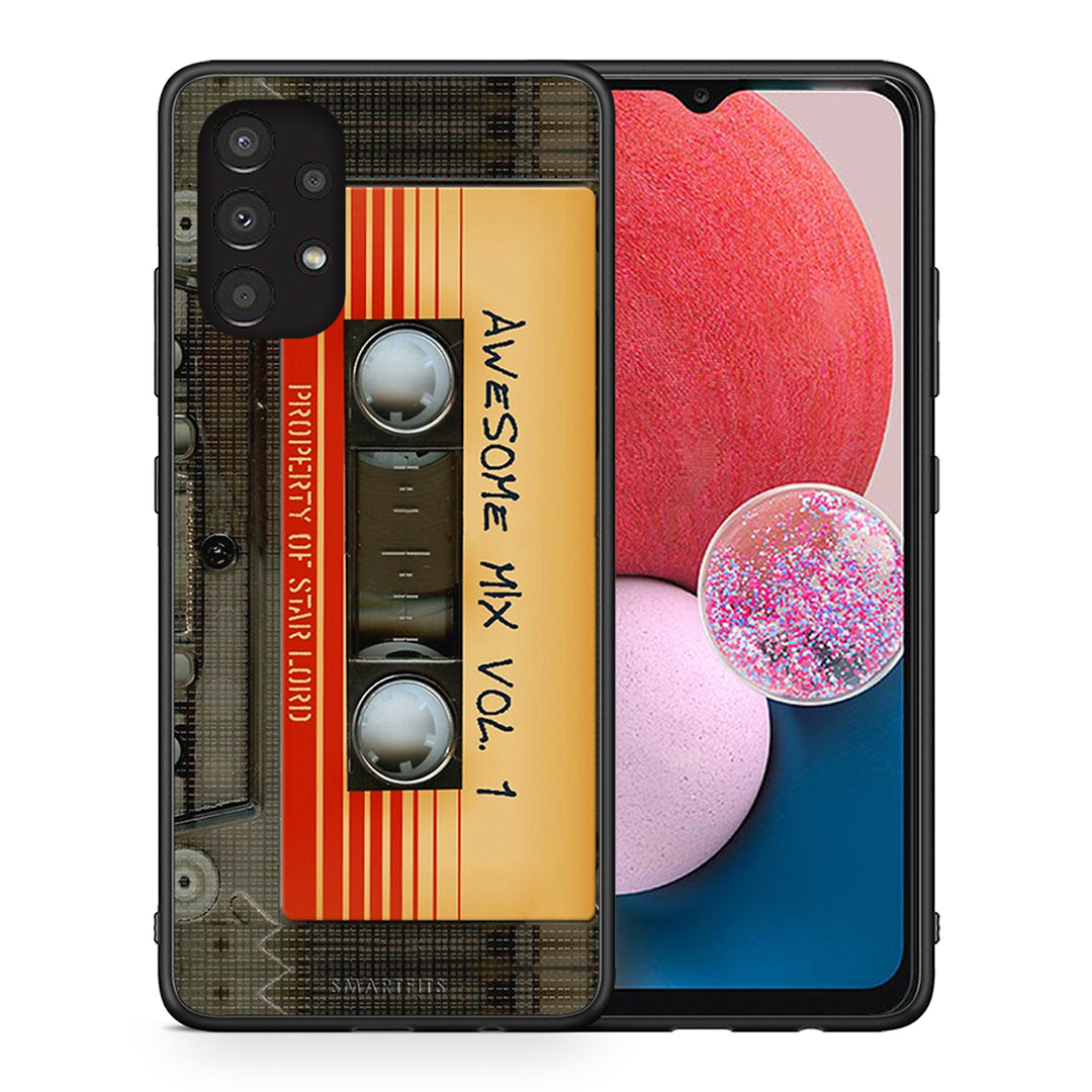 Θήκη Samsung A13 4G Awesome Mix από τη Smartfits με σχέδιο στο πίσω μέρος και μαύρο περίβλημα | Samsung A13 4G Awesome Mix case with colorful back and black bezels