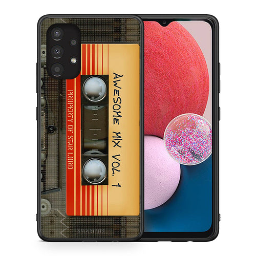 Θήκη Samsung A13 4G Awesome Mix από τη Smartfits με σχέδιο στο πίσω μέρος και μαύρο περίβλημα | Samsung A13 4G Awesome Mix case with colorful back and black bezels