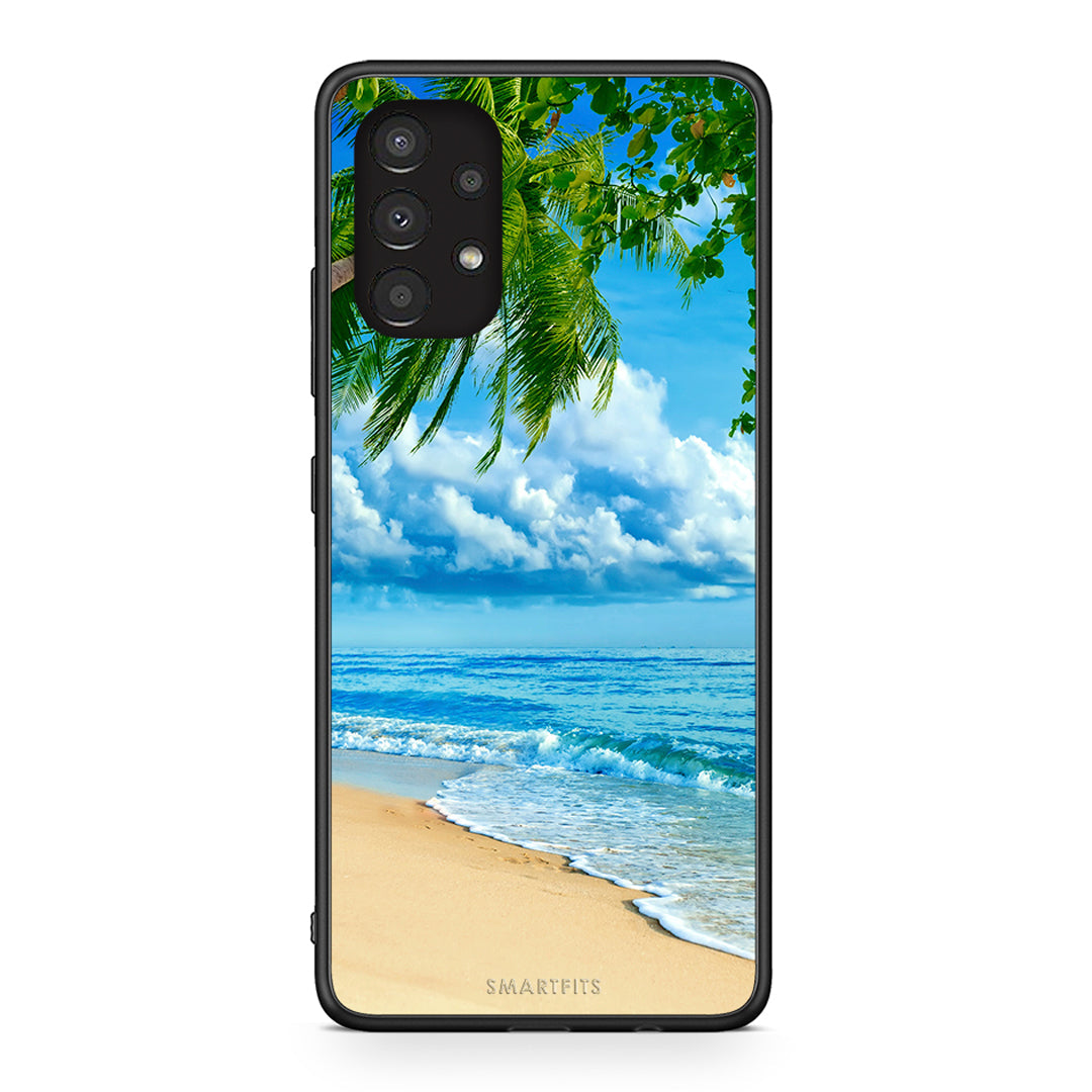 Samsung A13 4G Beautiful Beach θήκη από τη Smartfits με σχέδιο στο πίσω μέρος και μαύρο περίβλημα | Smartphone case with colorful back and black bezels by Smartfits