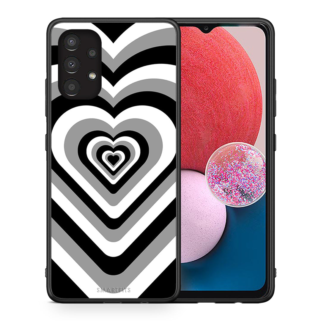 Θήκη Samsung A13 4G Black Hearts από τη Smartfits με σχέδιο στο πίσω μέρος και μαύρο περίβλημα | Samsung A13 4G Black Hearts case with colorful back and black bezels