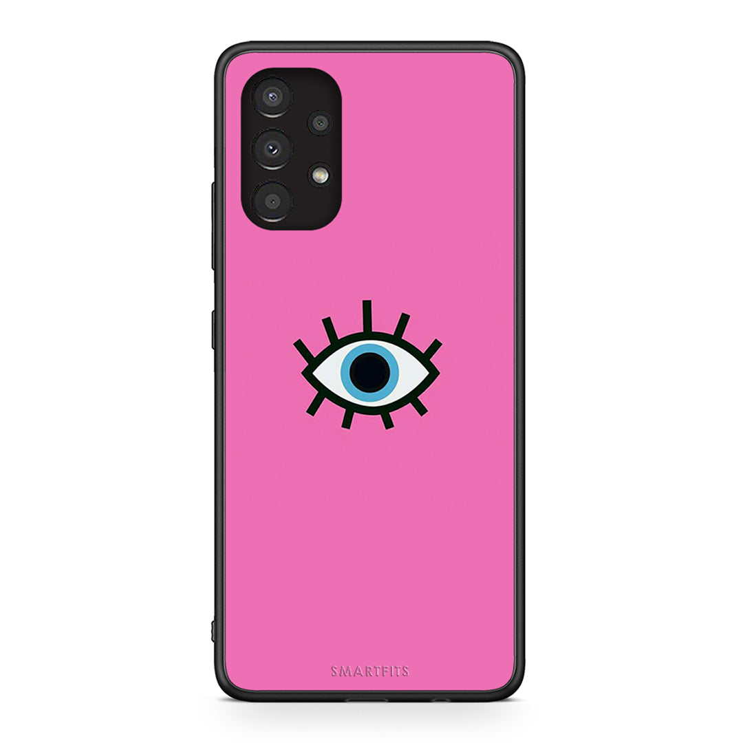 Samsung A13 4G Blue Eye Pink θήκη από τη Smartfits με σχέδιο στο πίσω μέρος και μαύρο περίβλημα | Smartphone case with colorful back and black bezels by Smartfits