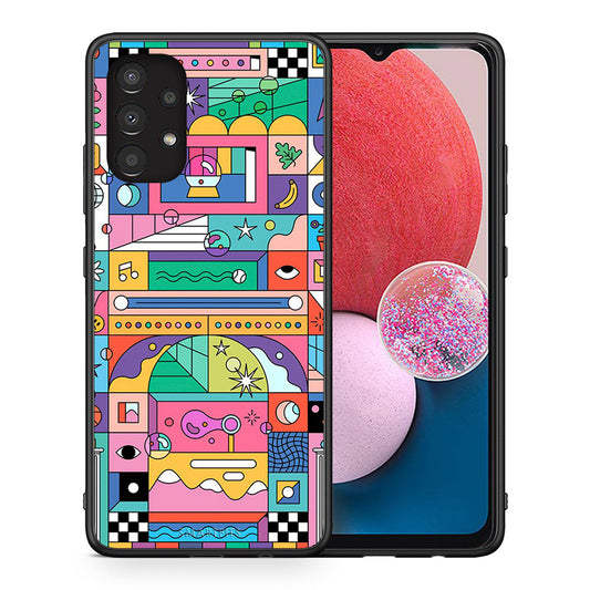 Θήκη Samsung A13 4G Bubbles Soap από τη Smartfits με σχέδιο στο πίσω μέρος και μαύρο περίβλημα | Samsung A13 4G Bubbles Soap case with colorful back and black bezels