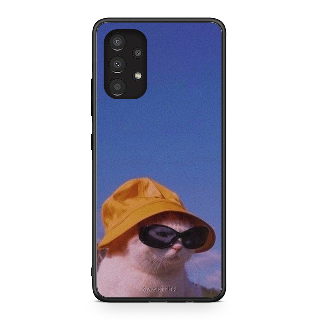 Samsung A13 4G Cat Diva θήκη από τη Smartfits με σχέδιο στο πίσω μέρος και μαύρο περίβλημα | Smartphone case with colorful back and black bezels by Smartfits