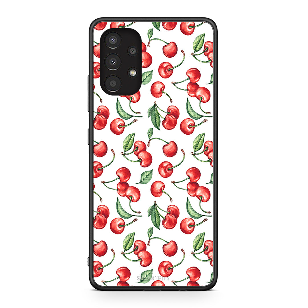 Samsung A13 4G Cherry Summer θήκη από τη Smartfits με σχέδιο στο πίσω μέρος και μαύρο περίβλημα | Smartphone case with colorful back and black bezels by Smartfits