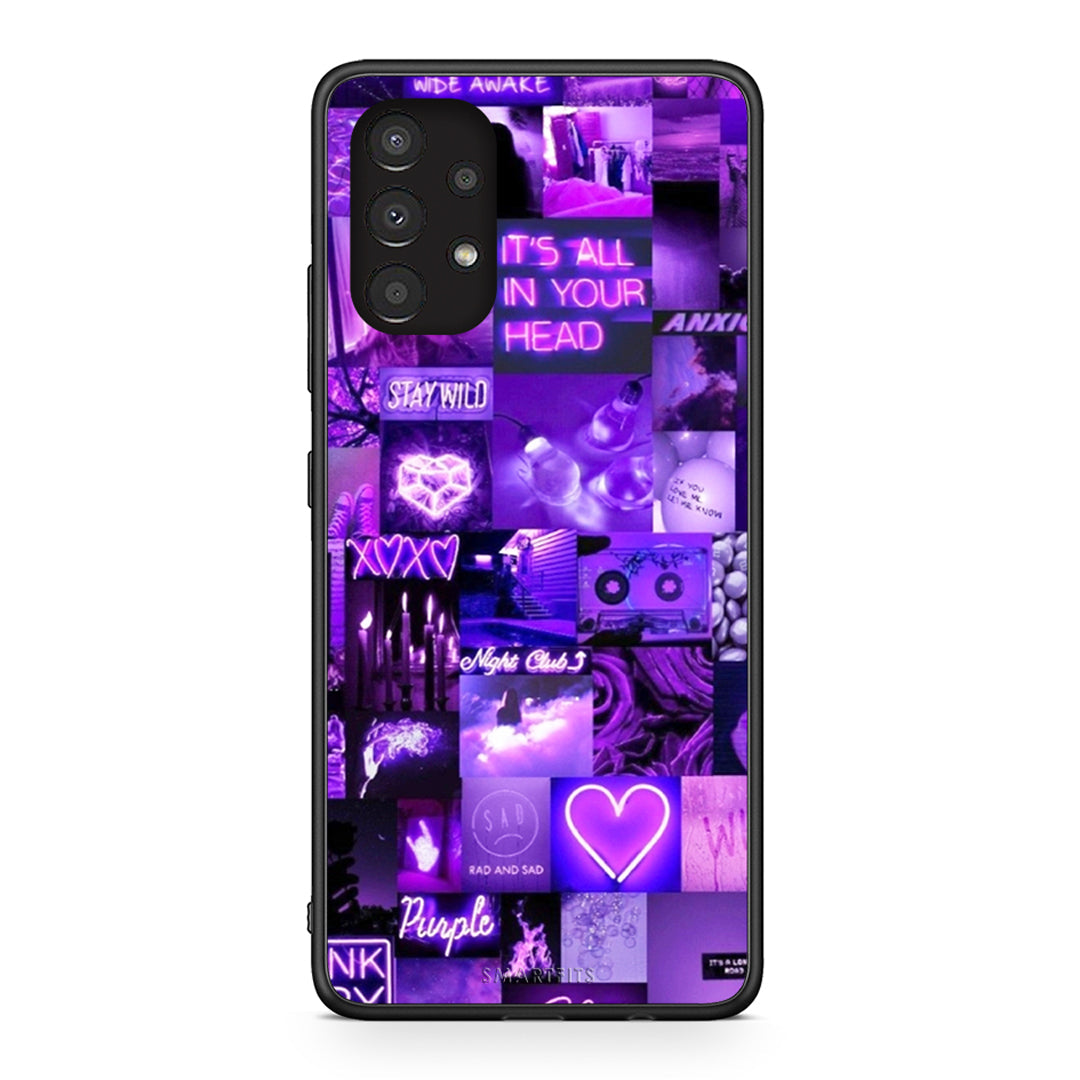 Samsung A13 4G Collage Stay Wild Θήκη Αγίου Βαλεντίνου από τη Smartfits με σχέδιο στο πίσω μέρος και μαύρο περίβλημα | Smartphone case with colorful back and black bezels by Smartfits