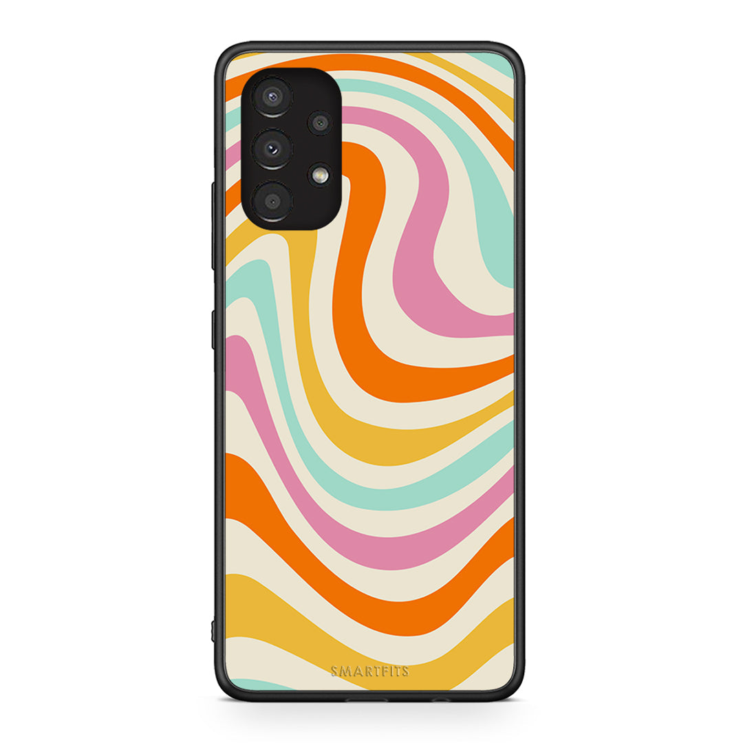 Samsung A13 4G Colourful Waves θήκη από τη Smartfits με σχέδιο στο πίσω μέρος και μαύρο περίβλημα | Smartphone case with colorful back and black bezels by Smartfits