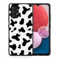 Thumbnail for Θήκη Samsung A13 4G Cow Print από τη Smartfits με σχέδιο στο πίσω μέρος και μαύρο περίβλημα | Samsung A13 4G Cow Print case with colorful back and black bezels