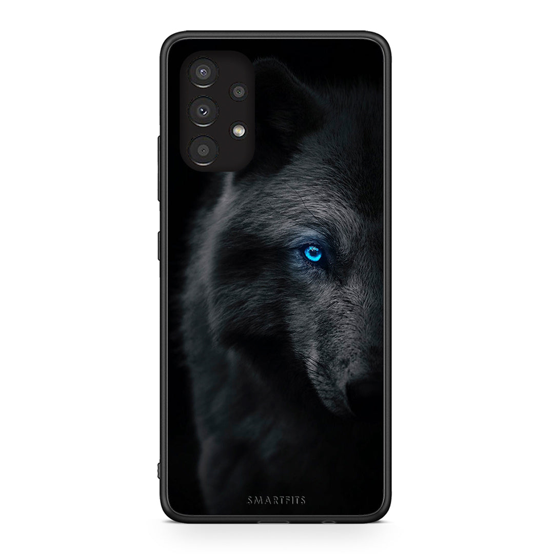 Samsung A13 4G Dark Wolf θήκη από τη Smartfits με σχέδιο στο πίσω μέρος και μαύρο περίβλημα | Smartphone case with colorful back and black bezels by Smartfits