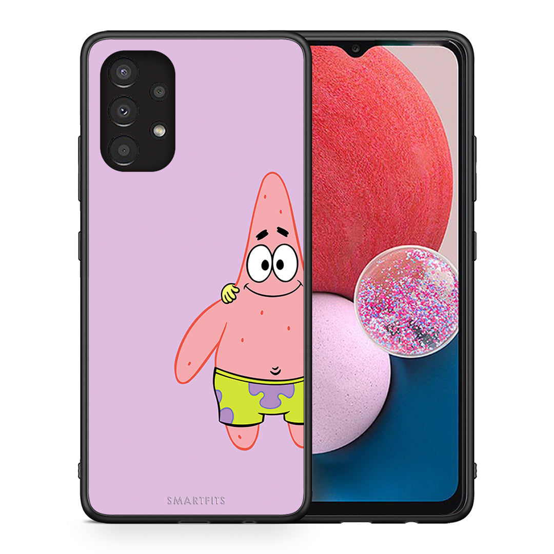 Θήκη Samsung A13 4G Friends Patrick από τη Smartfits με σχέδιο στο πίσω μέρος και μαύρο περίβλημα | Samsung A13 4G Friends Patrick case with colorful back and black bezels